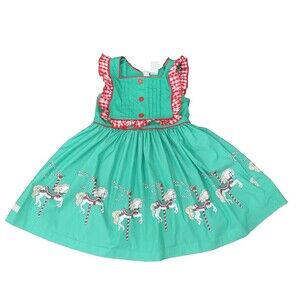 Eleanor Rose Christmas Carousel Dress Ruffles Size 8